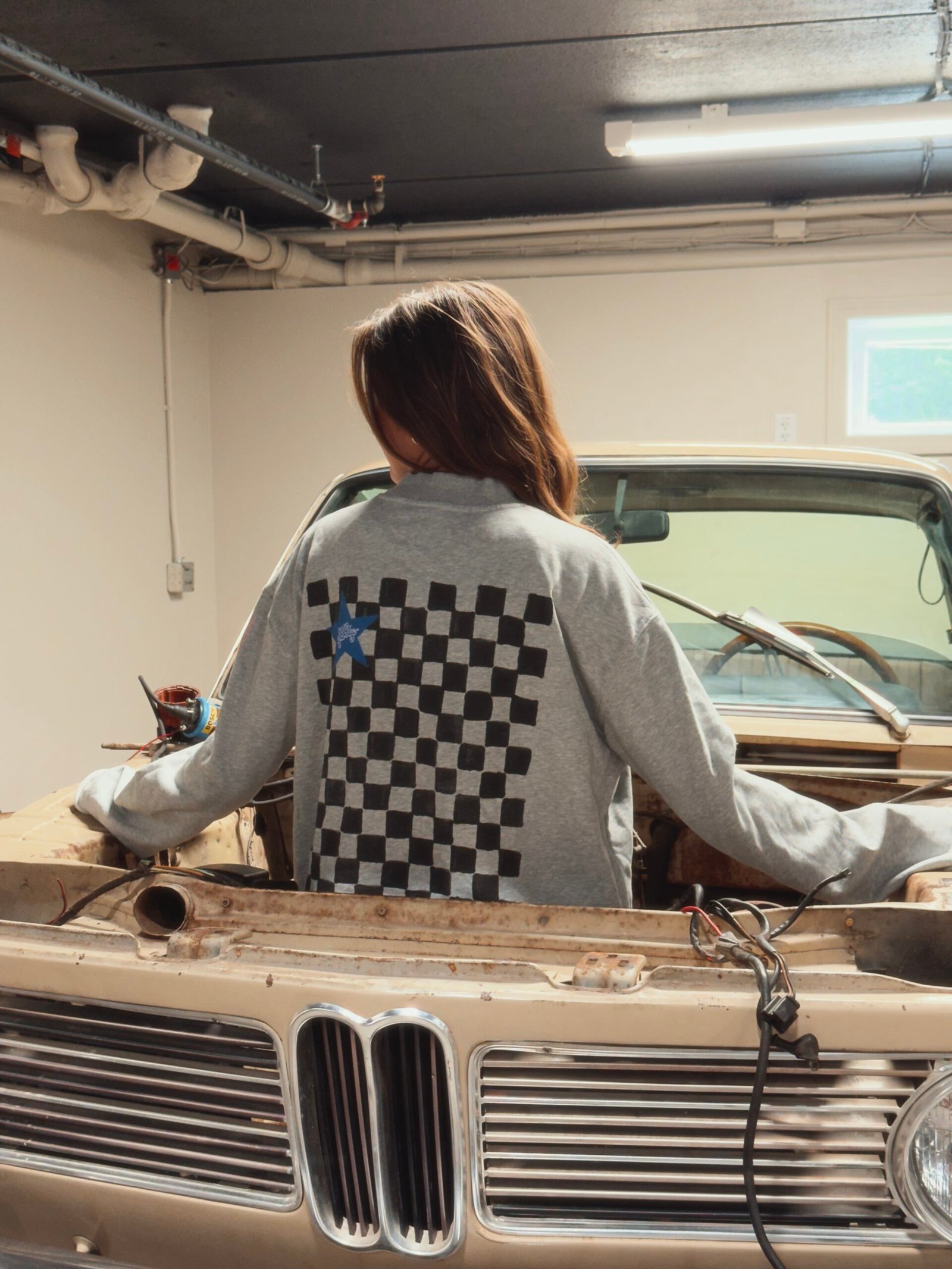 Gail's Checkered Sweatshirt